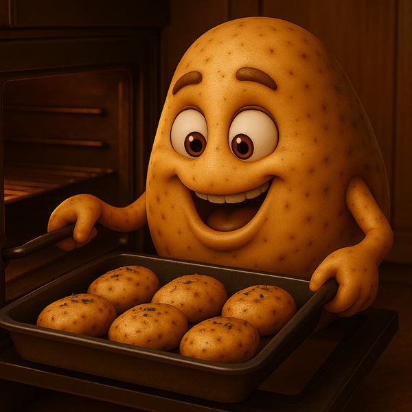 Ilustrativní obrázek brambory, která peče brambory v troubě