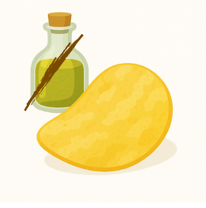 Ilustrativní obrázek bramborových lupínků bez zbytečného oleje navíc